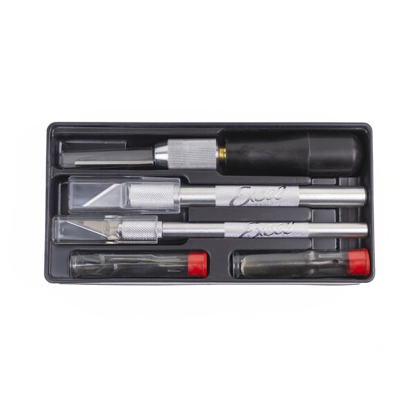 Excel Blades Professional Craft Knife Set, Wood Working Set, Plastic Tray, 12pk 44090 - main